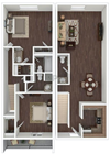 Montana Agave Apartments 2 Bedroom 2.5 bath floorplan layout 2 Bedroom 2.5 bath floorplan layout